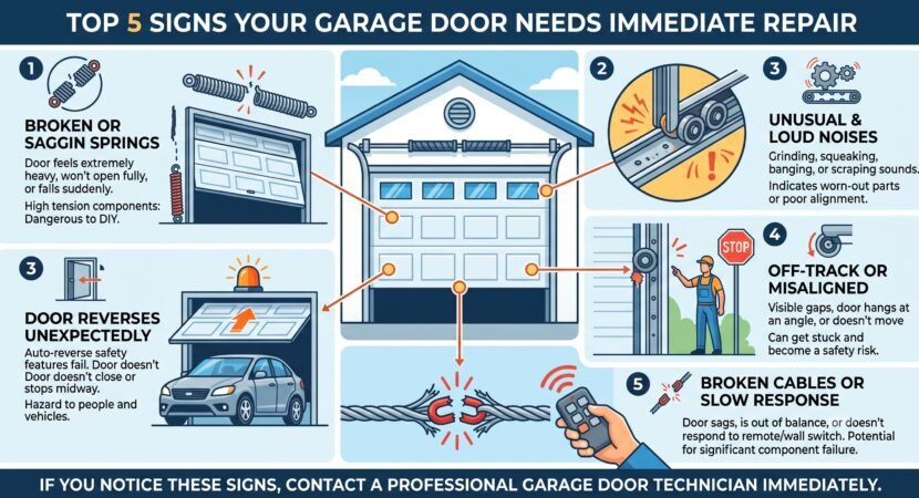 Top 5 Signs Your Garage Door Needs Immediate Repair